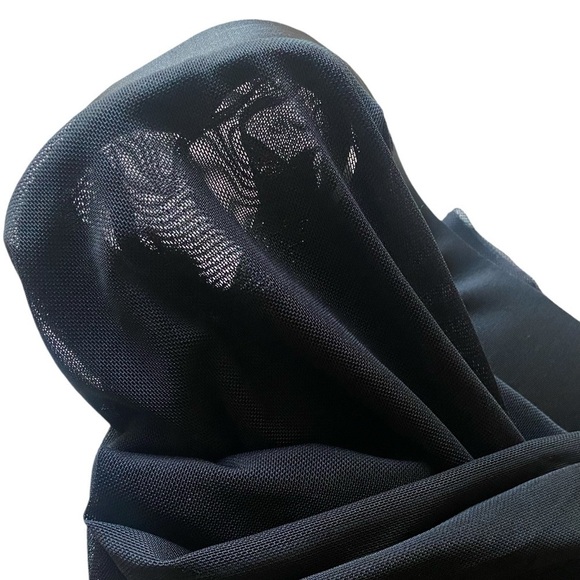 SHEER MESH GOTHIC LOLITA MAXI PLUSSE SKIRT Black Wide Waistband 2X Dark … - Picture 9 of 11